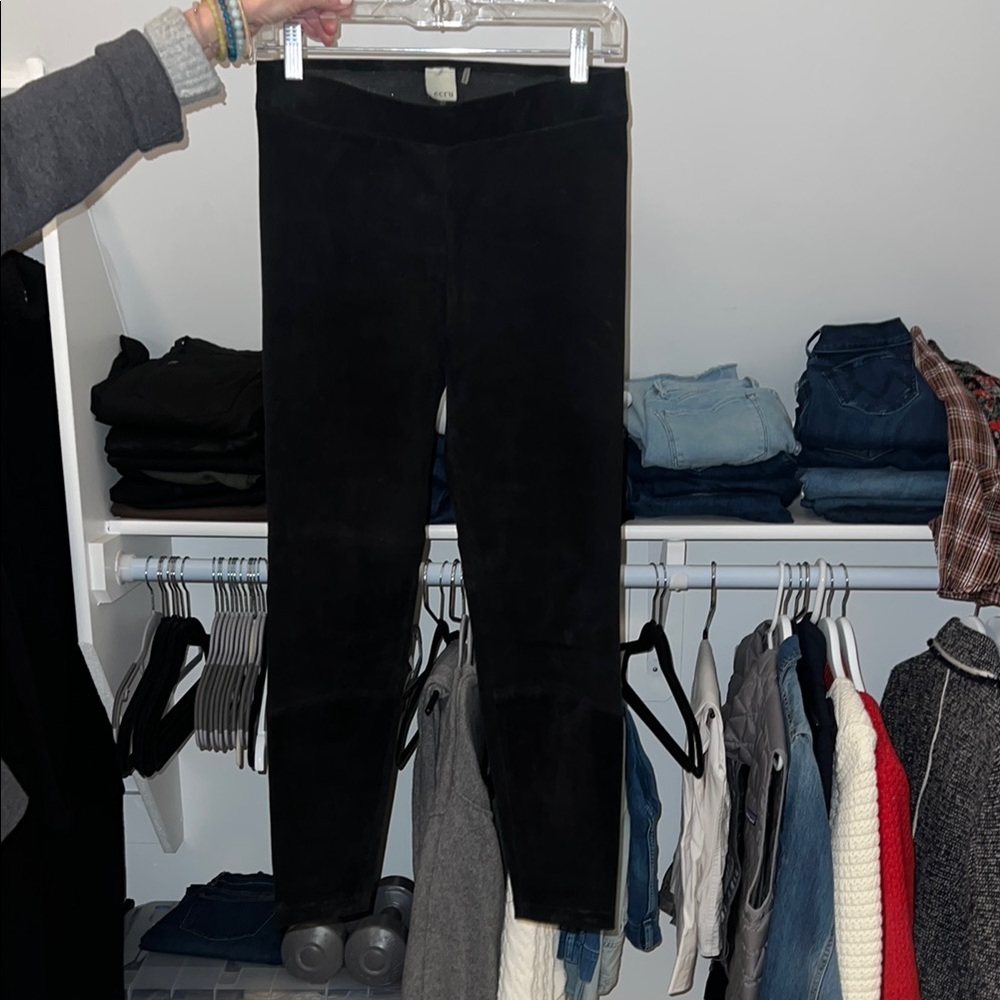 Black Suede Leggings
